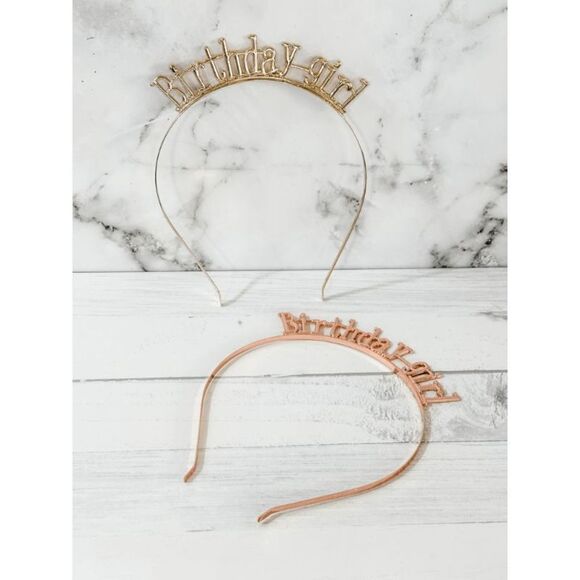 Gold "Birthday Girl" Headband Tiara - Picture 5 of 8